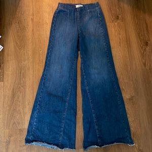 Free People Pull On Wide Leg Jeans (Bell Bottom)